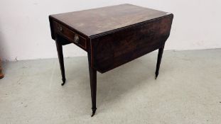 A MAHOGANY GEORGIAN PEMBROKE TABLE, 89 X 59CM.