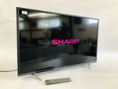 SHARP AQUOS 40" SMART TV COMPLETE WITH REMOTE - MODEL LC-40Fi2242KF - SOLD AS SEEN