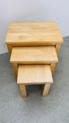 NEST OF 3 BEECHWOOD TABLES