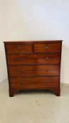 AN EARLY C19TH MAHOGANY 2 OVER 3 DRAWER CHEST - W 98CM X H 106CM X D 51CM.