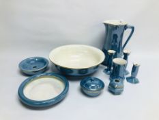 A CARLTON WARE 10 PIECE WAS JUG & BOWL SET,