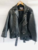 OSX SIZE 54 BLACK LEATHER JACKET.