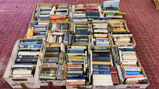 15 X BOXES ASSORTED BOOKS AS CLEARED TO INCLUDE REFERENCE, MODERN AND VINTAGE NOVELS, SAILING ETC.