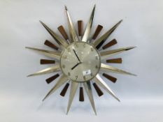 A 1960'S METAMEC SUNBURST CLOCK.