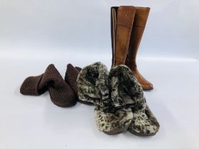 A PAIR OF SIZE 5 LADIES BOOTS MARKED CIPRIATA, PAIR OF BOOTS MARKED UGG 5.
