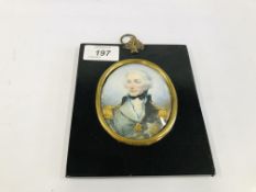 ENGLISH SCHOOL (19TH CENTURY) 'LORD NELSON PORTRAIT' MINIATURE WATERCOLOUR.