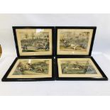 A SET OF 4 STEEPLE CHASE PRINTS OF ST. ALBANS - W 65CM X H 54CM INCLUDING FRAMES.