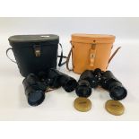 TWO PAIRS OF ZENITH BINOCULARS TO INCLUDE 12X50 No. 77502 AND 10X50 BOTH IN FITTED CASES.