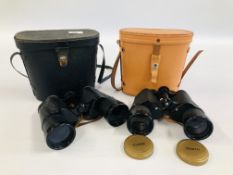 TWO PAIRS OF ZENITH BINOCULARS TO INCLUDE 12X50 No. 77502 AND 10X50 BOTH IN FITTED CASES.