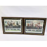TWO LIMITED EDITION SIGNED HORSE RACING PRINTS CLASH OF THE TITANS & THEY CLASH FOR THE CROWN - W