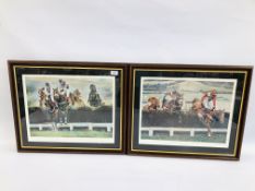TWO LIMITED EDITION SIGNED HORSE RACING PRINTS CLASH OF THE TITANS & THEY CLASH FOR THE CROWN - W