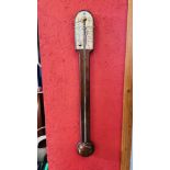 MAHOGANY MERCURY STICK BAROMETER COMITTI HOLBURN.