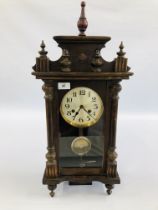 A MAHOGANY CASED 8 DAY CHIMING WALL CLOCK