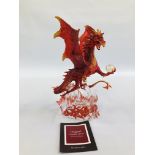 A FRANKLIN MINT DRAGON! GUARDIAN OF FIRE BY MICHAEL WHELAN, HEIGHT 34CM.