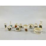 12 PIECES OF W.H. GOSS CRESTED WARE.