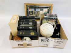 TWO BOXES OF FOOTBALL MEMORABILIA MAINLY RELATING TO NEWCASTLE UNITED ADVERTISING MIRROR PROGRAMMES,