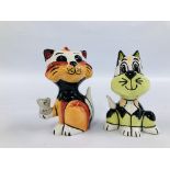 TWO LORNA BAILEY COLLECTORS CATS TO INCLUDE A MOUSER EXAMPLE BEARING SIGNATURES H 13.5CM APPROX.