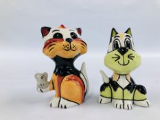 TWO LORNA BAILEY COLLECTORS CATS TO INCLUDE A MOUSER EXAMPLE BEARING SIGNATURES H 13.5CM APPROX.