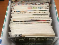 STAMPS: BOX WITH GB FIRST DAY COVERS, A FEW PRESENTATION PACKS, MINT IN A SMALL STOCKBOOK ETC.