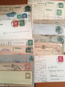 STAMPS: BOX WITH GERMANY IN FIVE VOLUMES, A FEW COVERS, PLUS EMPTY LIGHTHOUSE BERLIN LEAVES.
