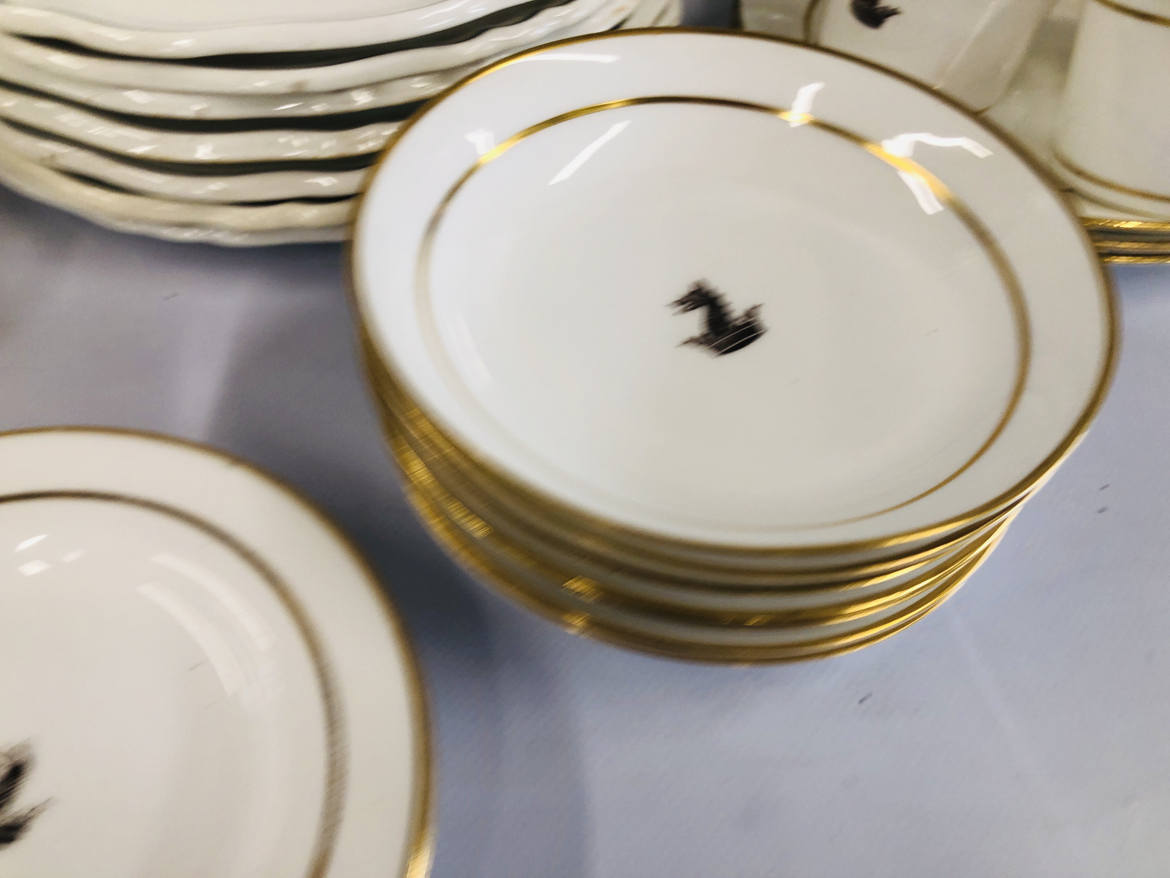 AN EXTENSIVE COLLECTION OF WHITE PORCELAIN AND CHINA DINNER PLATES TO INCLUDE ROYAL WORCESTER AND - Image 2 of 19