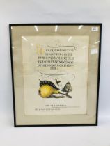 A FRAMED J. PAUL GETTY MUSEUM POSTER 1992/93 ART AND SCIENCE, W 39CM X H 49CM.