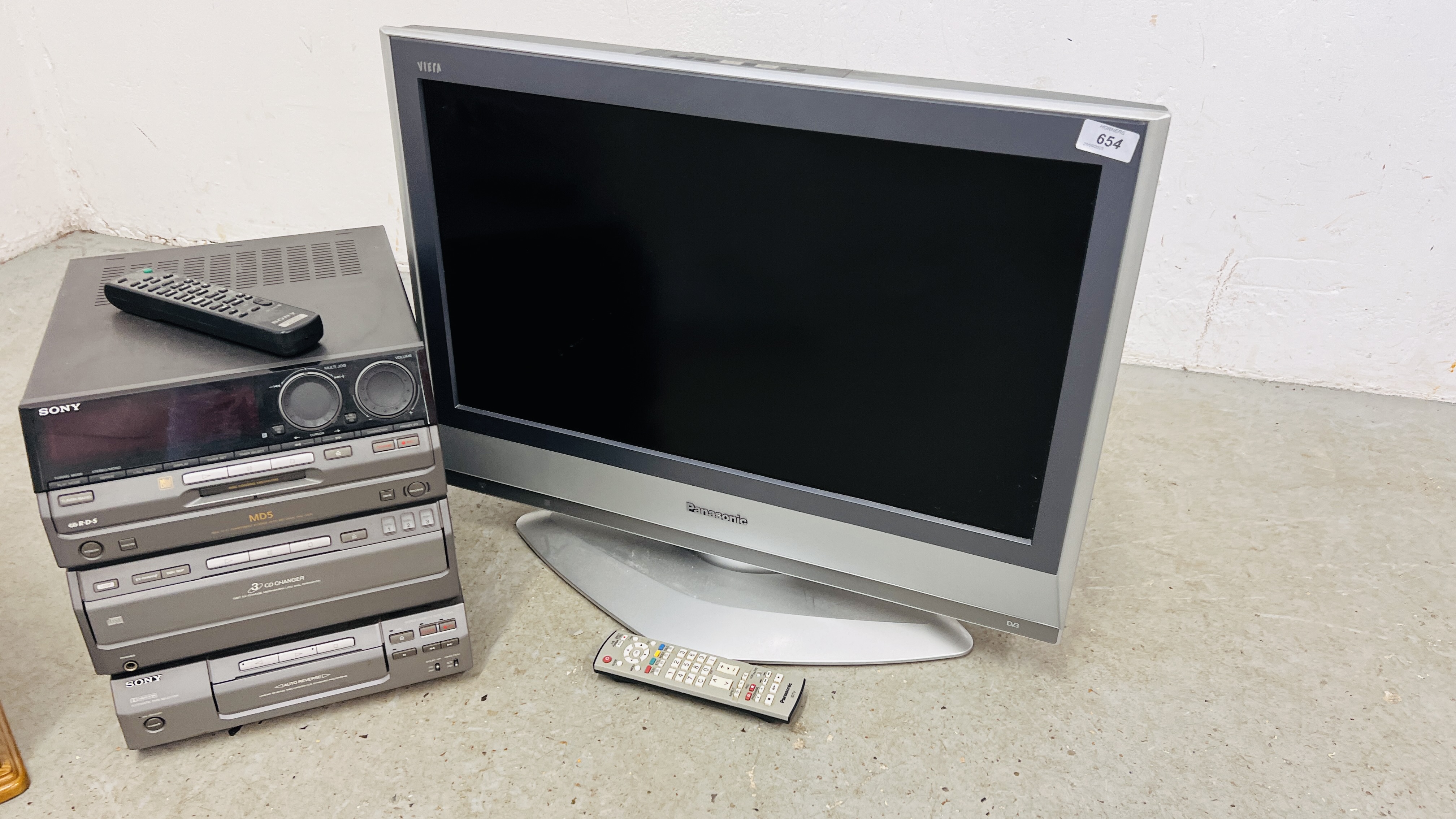 A PANASONIC TV, CLASSIC RECORD CD / CASSETTE, A SONY HI-FI AND AN ALBA DVD PLAYER ETC. - Image 2 of 5