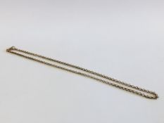 A 9CT GOLD BELCHER NECKLACE L 40CM.