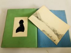 A LATE VICTORIAN STUDENTS ART / COMMON PLACE BOOK TO INCLUDE PENCIL SKETCHES ETC.