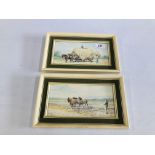 JASON PARTNER: A PAIR OF ORIGINAL FRAMED WATERCOLOURS TO INCLUDE "A HEAVY LOAD 1976" AND "PREPARING