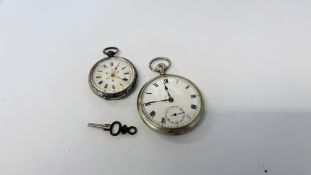 AN ELABORATE ANTIQUE SILVER POCKET WATCH MARKED 935 1740 50 E.J.