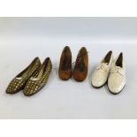 TWO PAIRS VINTAGE MANOLO BLAHNIK SHOES AND ONE OTHER PAIR.