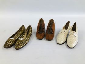 TWO PAIRS VINTAGE MANOLO BLAHNIK SHOES AND ONE OTHER PAIR.