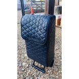 4 AS NEW ATELIER SHOPPER TROLLEYS IN QUILTED MATT BLACK FINISH.