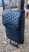 4 AS NEW ATELIER SHOPPER TROLLEYS IN QUILTED MATT BLACK FINISH.