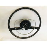 AN ORIGINAL VINTAGE MERCEDES STEERING WHEEL - DIAM 43CM.