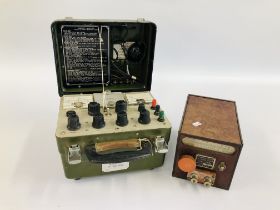 A NO.18 OHMMETER TEST SET AND A AC SWITCH MK2 TESTING SET - SOLD AS COLLECTORS PIECES, UNTESTED.