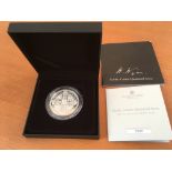 COINS: UK 2021 GOTHIC CROWN QUARTERED ARMS TWO OUNCE SILVER PROOF COIN IN ROYAL MINT CASE WITH