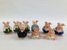 A GROUP OF 9 WADE NATWEST COLLECTORS PIGGY BANKS.