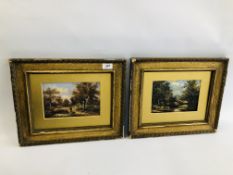 EAST ANGLIAN SCHOOL (19TH CENTURY) 'PAIR OF LANDSCAPES' OIL ON BOARDS,