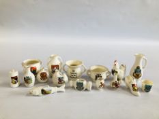 A COLLECTION OF APPROX 16 PIECES OF ASSORTED CRESTED WARE.