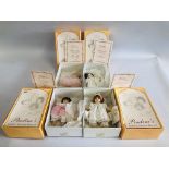 4 BOXED LIMITED EDITION "PAULINE'S" DOLLS TO INCUDE BABY BALLERINA PINK 633 OF 2600,