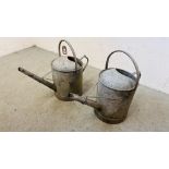 TWO GALLON VINTAGE GALVANISED WATERING CANS INCLUDING EASTERN REGION.