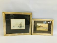 AN ORIGINAL FRAMED WATERCOLOUR OF A CROMER BEACH SCENE DATED 1910 - W 17.