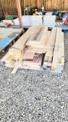 PALLET OF MISC. TIMBER AND PLYWOOD AS CLEARED FROM WORKSHOP.