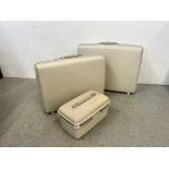 TWO "SAMSONITE" GRADUATED HARDCASES WITH MATCHING VANITY CASE (KEYS WITH AUCTIONEER.
