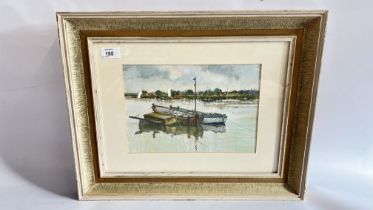 FRAMED AND MOUNTED "SOUTHWOLD HARBOUR + ONWARDS WALBERSWICK" WATERCOLOUR BEARING SIGNATURE T.C.