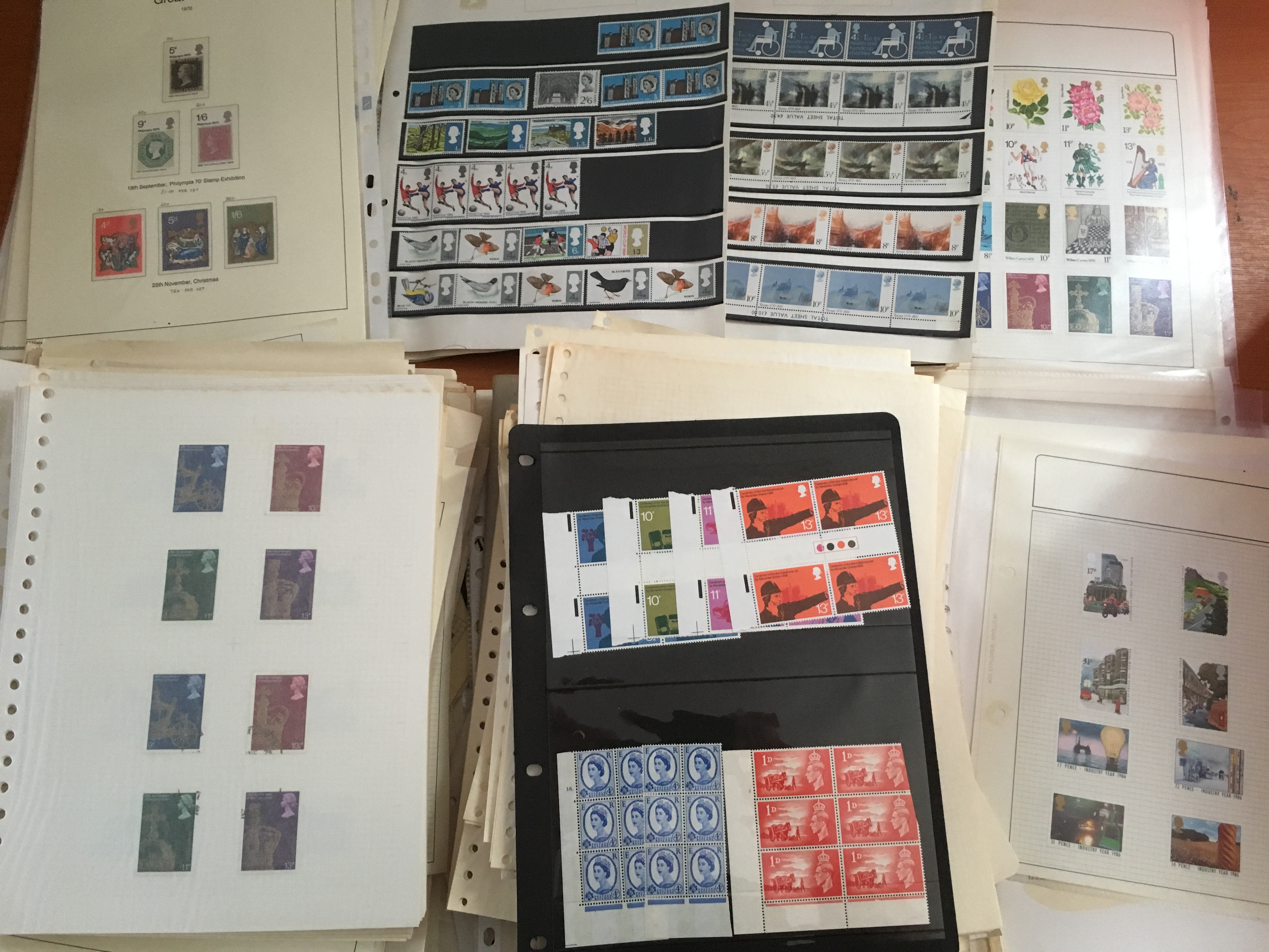 STAMPS: BOX OF MAINLY QE2 ON LEAVES FROM SEVERAL COLLECTIONS, INCLUDING DECIMAL MINT COMMEMS. - Image 2 of 3
