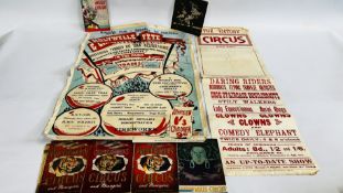 TWO VINTAGE CIRCUS POSTERS PRINTED BY FRANK DAKIN LUSHER AND SILK SCREENED BY CHAMBERLAINS SIGNS