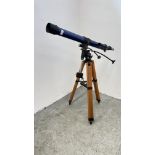 A PRINZ ASTRAL 500 TELESCOPE D=60MM, F=910MM ON A FOLDING TRIPOD STAND.